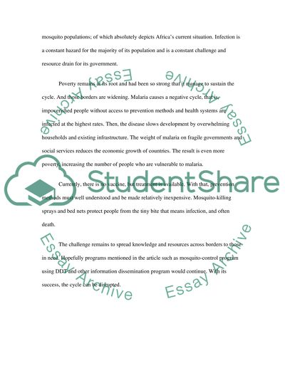 Taming Malaria in Africa