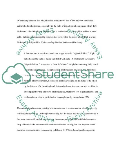 McLuhans Theories Applied to Television