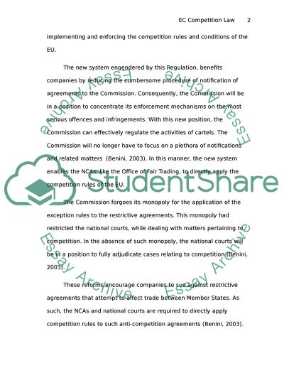 Modernization of European Court Competition Law