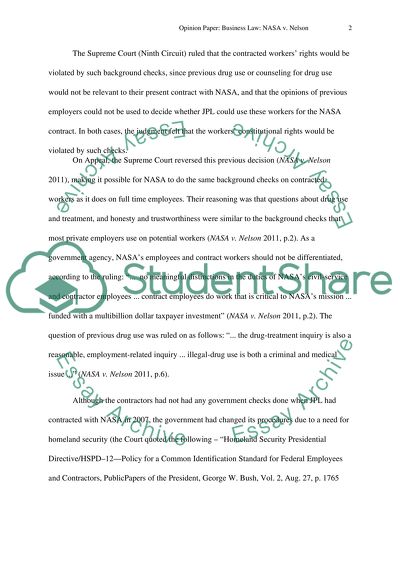 Opinion Paper - Business Law Class