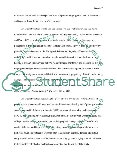 Design and briefly outline an alternative study to the one presented