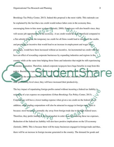 Organizational Tax Research and Planning - Tax Reform