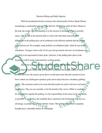 Election Polling and Public Opinion
