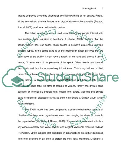 Behaviour in Social and Work Organisations