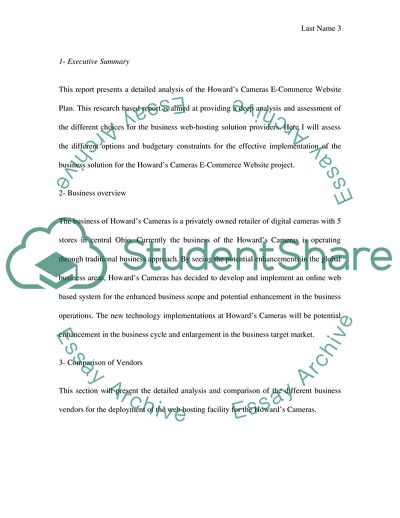 Howards Cameras E-Commerce