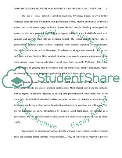 How to develop Professional Identity and Professional Network