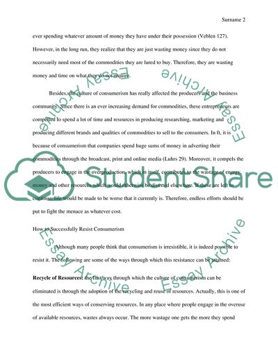 Successful Ways of Resisting Consumerism