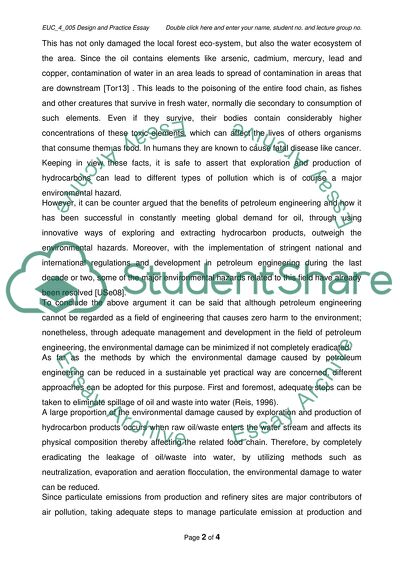Negative Impact on the Natural Environment of Processes and Artefacts Created by Engineers