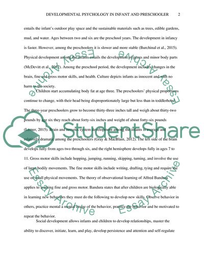 Developmental Psychology in Infant and Preschooler