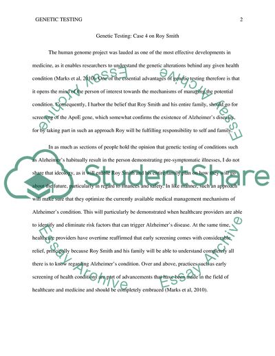 Genetic Testing: Case on Roy Smith