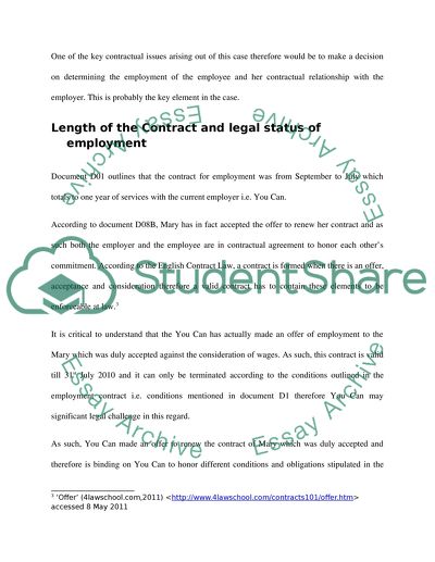 Negotiation between Law Firms for Solving the Issues on Determining the Employment of the Employee