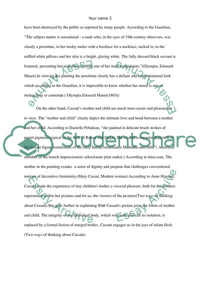 Visual Analysis of Mary Cassatt and Edouard Manet