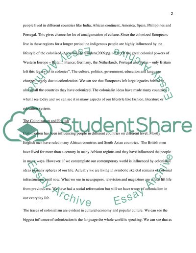 Influence of Colonialist Idea on Contemporary World