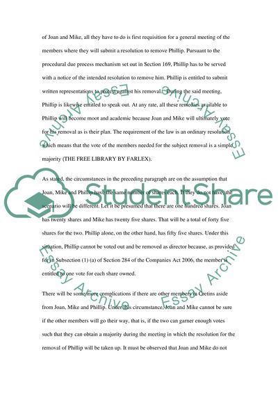 The Removal of a Company Director - Cretins Ltd