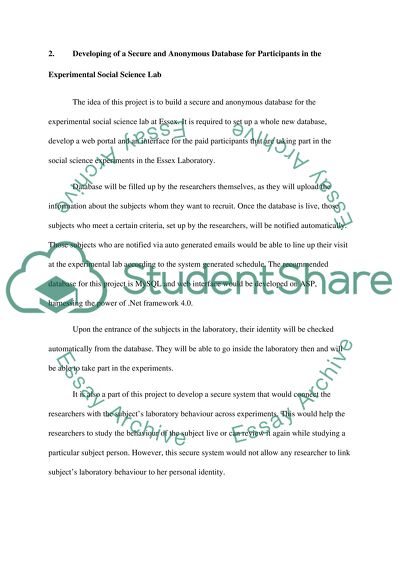 Requirements and specifications