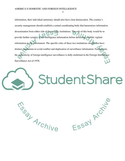 How do you think domestic and foreign intelligence should work in this country