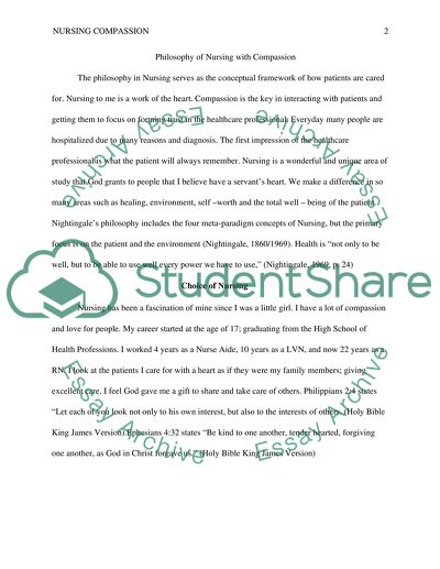 Philosophy of Nursing with compassion