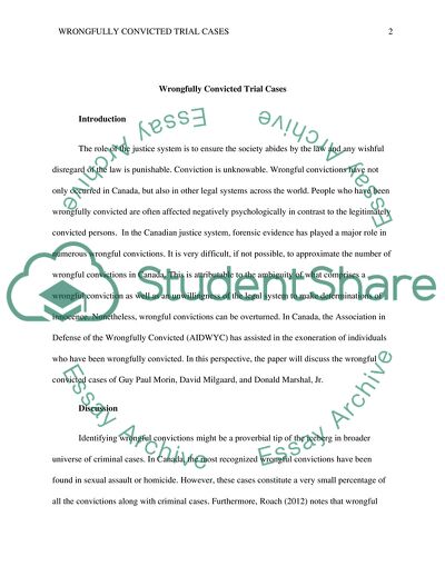 Wrongfully Convicted Trial Cases