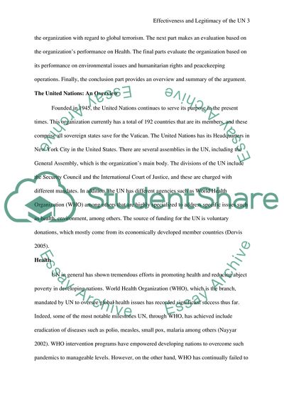 Effectiveness and Legitimacy of the UN