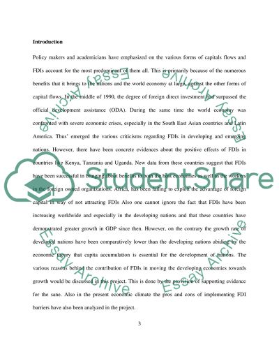 Global FDI in the Developing and Developed Nations