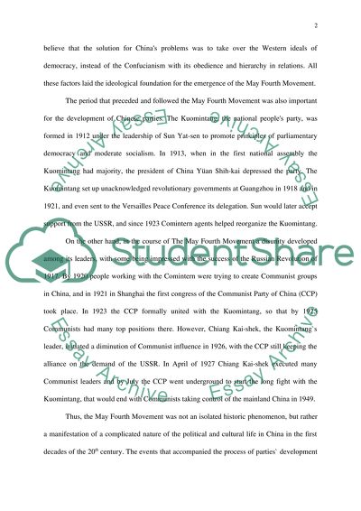 The Background of the May Fourth Movement in China