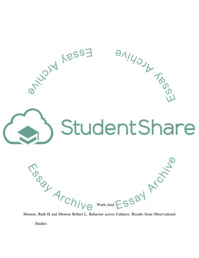 Behavior across Cultures