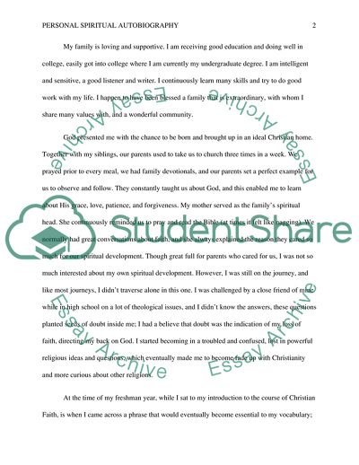 Personal Spiritual Autobiography