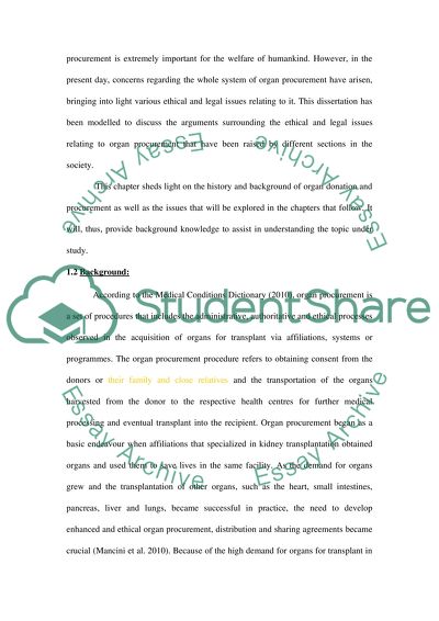 Ethical Way Forward for Organs Procurement