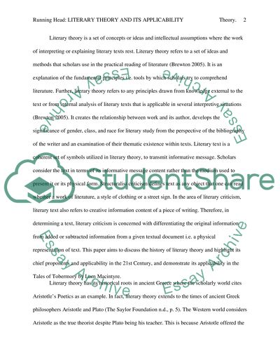 Literary Theory and Its Applicability to Tobermory Tales by Lorn Macintyre