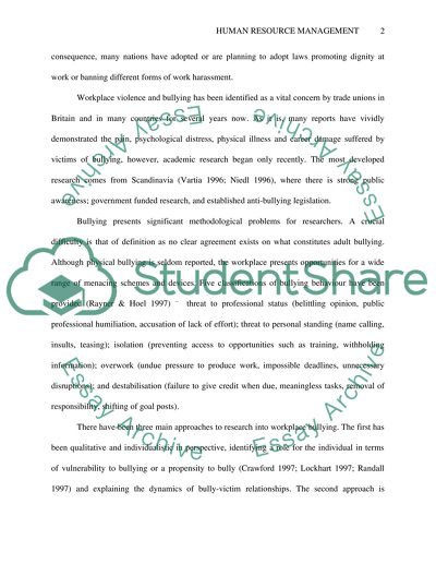 Problem of Workplace Bullying