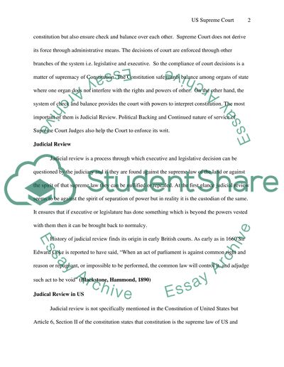 Judiciary in US Federal System