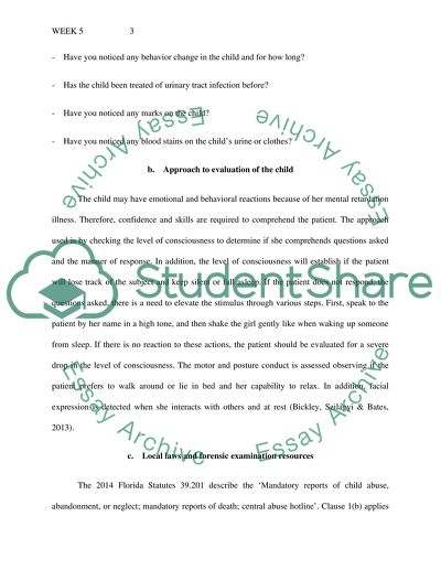 Approach to Evaluation of the Child, Local Laws and Forensic Examination Resources