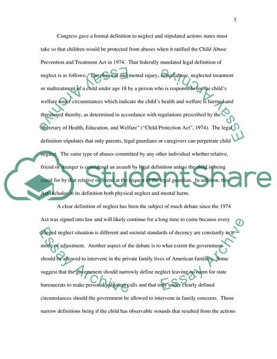 Child Neglect and Child Abuse