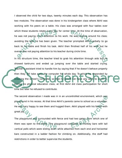 Child Behavioral Development