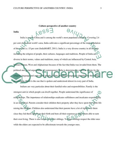 Culture perspective of India