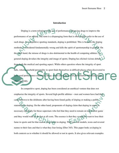 Should or Should Not Doping Be Allowed in Sports