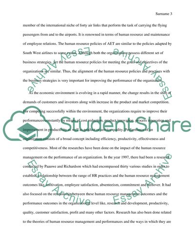 Human Resource Management at SouthWest Airlines and Airport Express Train