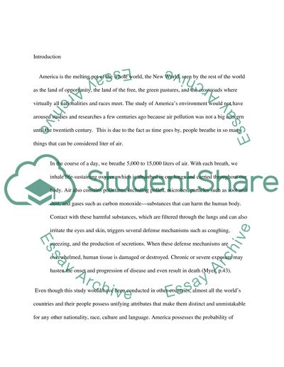 Air Pollution in America