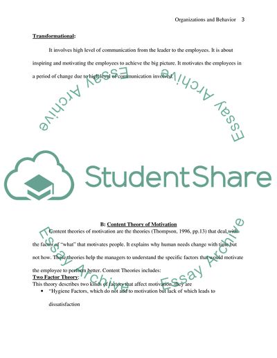 ORGANISATIONS AND BEHAVIOUR