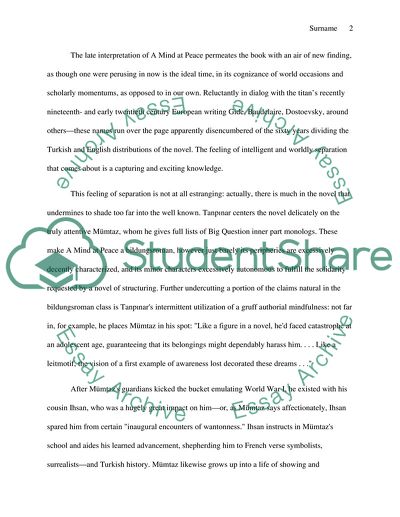 A Mind at Peace - Turkish writing