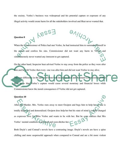 Joseph Conrads the secret agent (1907) [Answer 4 questions on certain chapters]