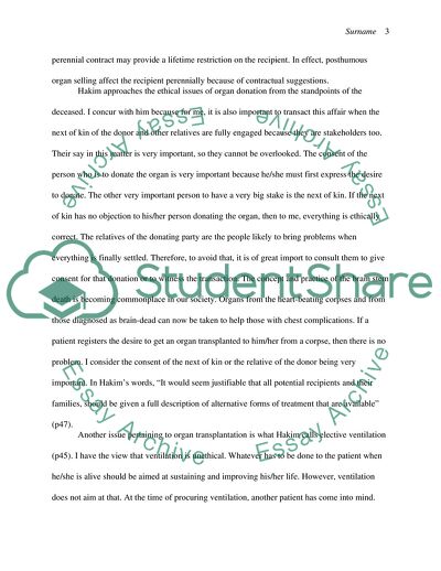 Ethical Issues Regarding Organ Transplants