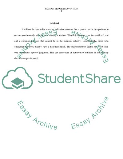 Human Error in Aviation