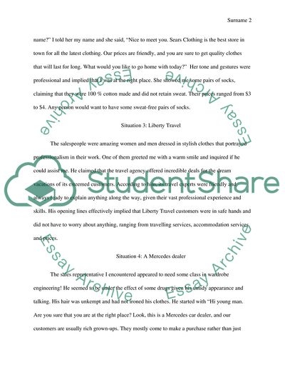 Different selling situastions