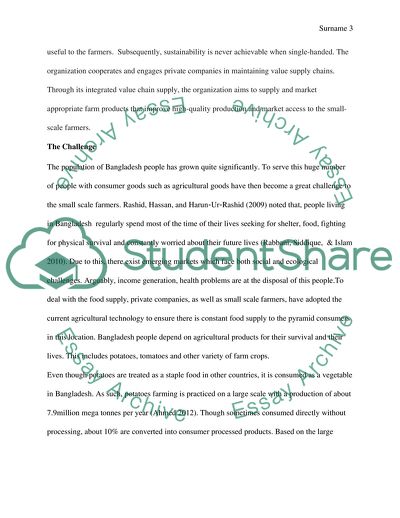 The Sustainability of Potato Farming in Bangladesh