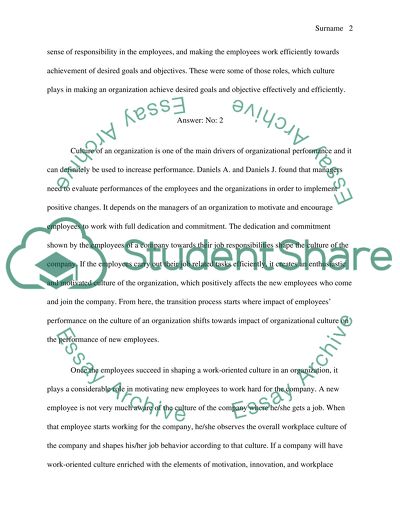 The Organizational Culture