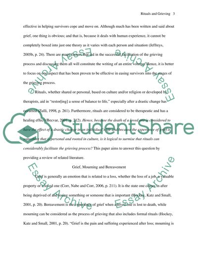 How can rituals facilitate the Grieving after the funeral