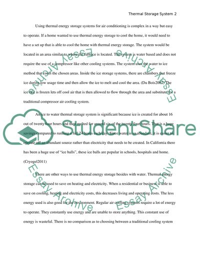 Thermal Storage Systems