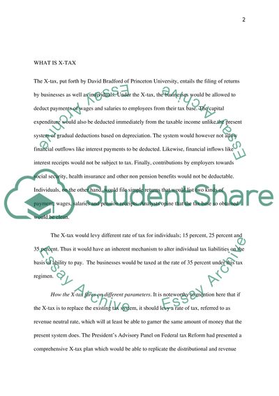 Economic Effects of X-Tax