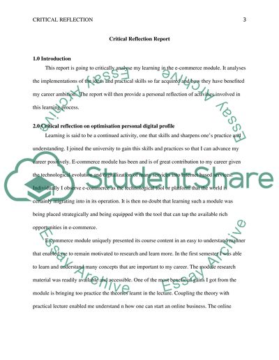 Reflection of the module assignment